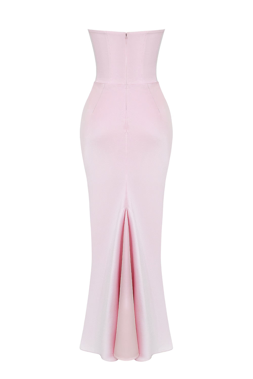 Rochie Maxi Corset Fără Bretelă, Culoare Rose Shadow